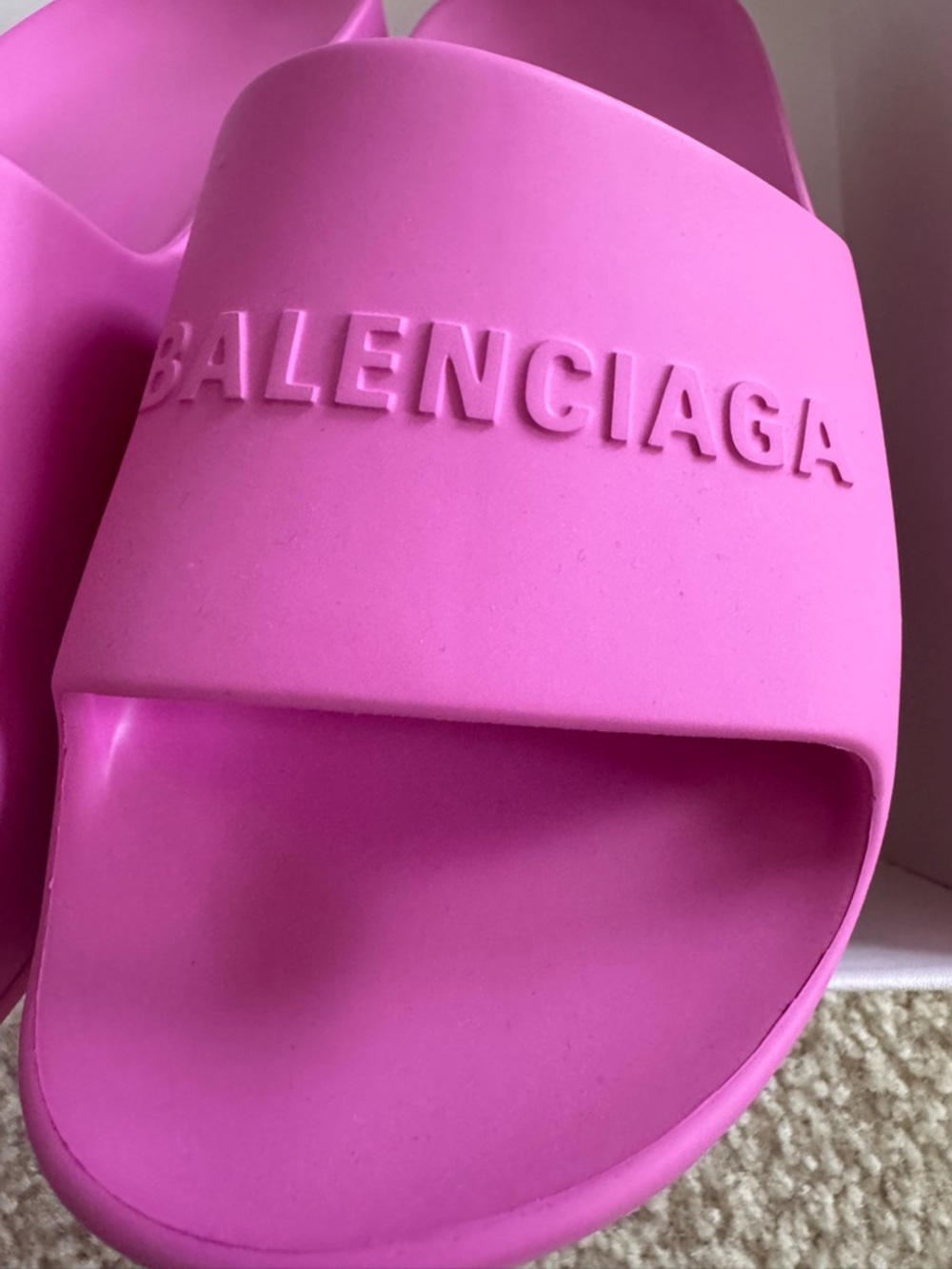 Brand New Balenciaga Platform Rubber Logo Slides Hot Pink Size 41 / US 10 - Picture 7 of 13